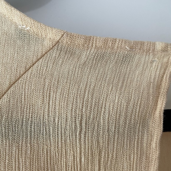 NWOT Zara drawstring long sleeve top colour sand or light beige - Picture 5 of 7